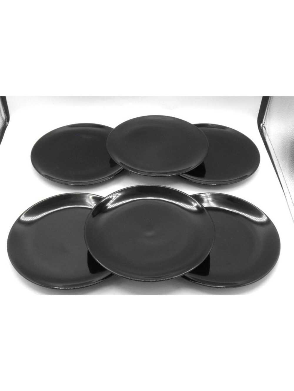 Fargrik  Glossy Black by IKEA 7-7/8 in. Salad Plates Set of 6 Pattern: IK FARBL